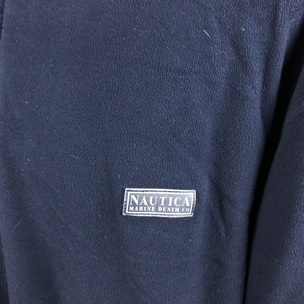 Nautica Marine Denim Company 1/2 Zip Fleece Pullover Jacket Men's XL Yacht Rock
